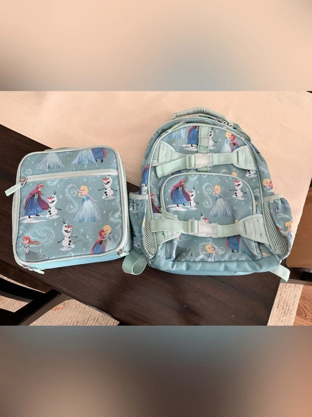 Pottery Barn Kids Frozen Character Backpack & Lunch Bag - Light Blue